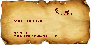Keul Adrián névjegykártya